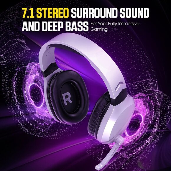 Wireless Gaming Headset with Noise Canceling Microphone for PS5, PC, PS4, 2.4G/B - Picture 5 of 9